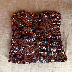 Zara sequin tube top